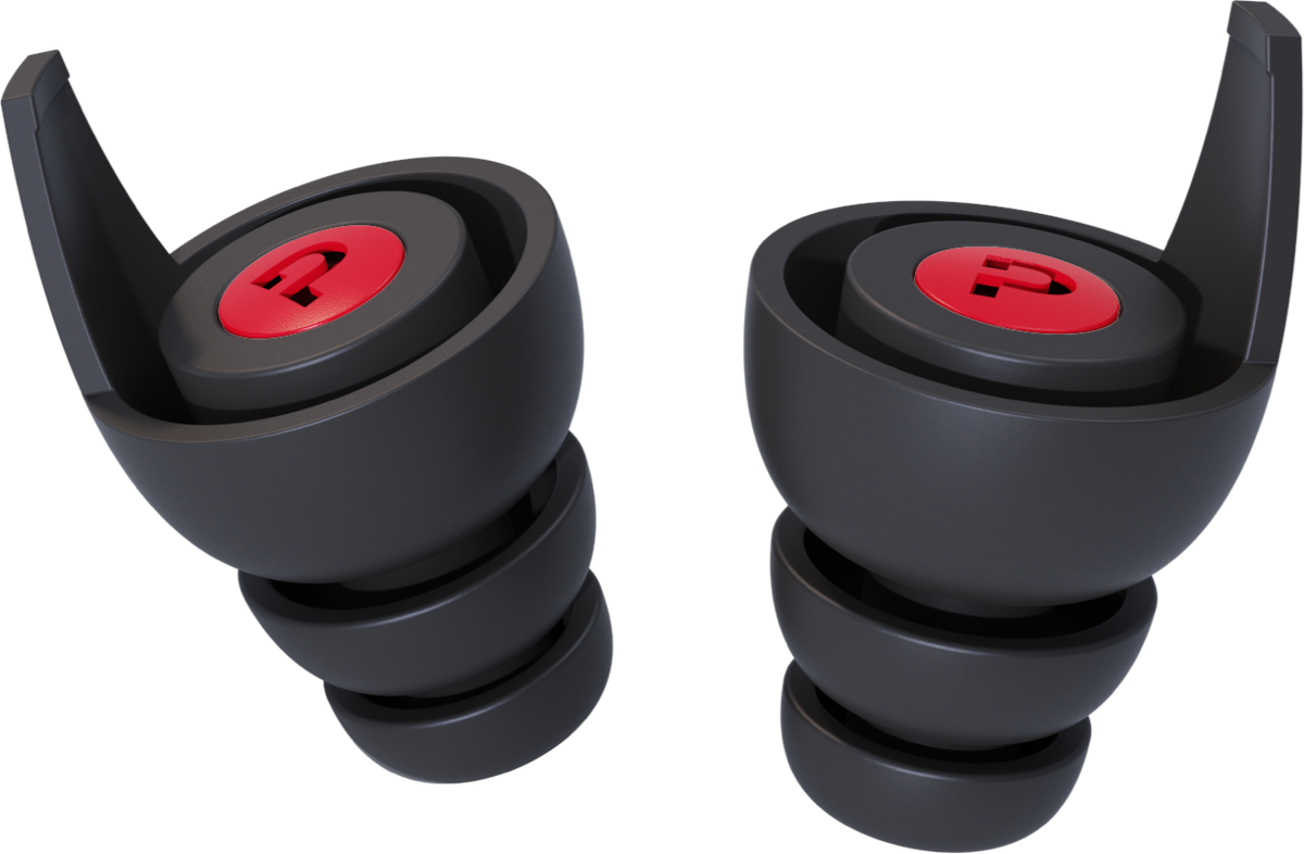 Pinlock Earplugs for motorcycle riders with M and L sizes and keychain case
