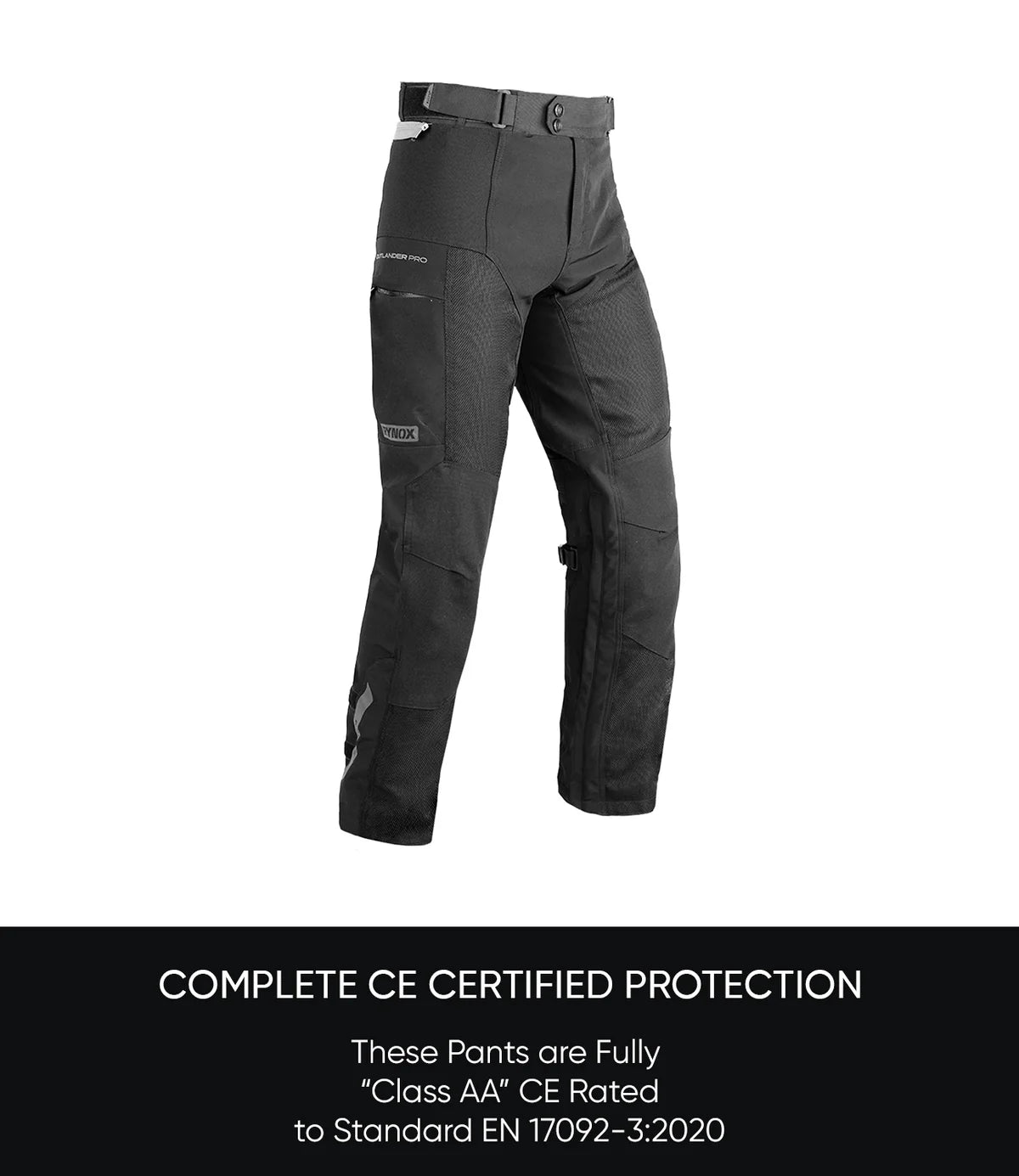 Rynox Riding Pant Outlander Pro Black - CE Certified Class AA