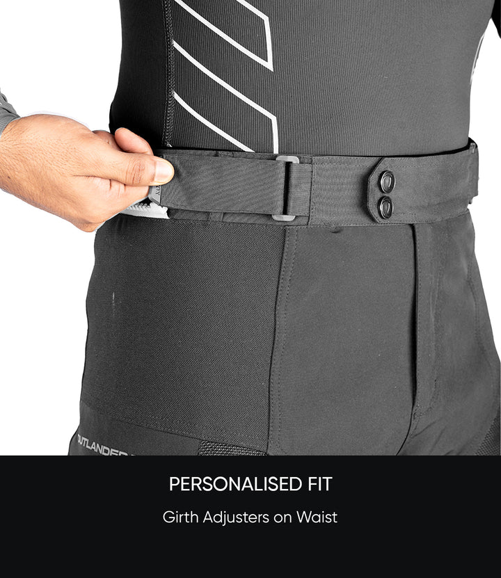 Rynox Riding Pant Outlander Pro Black - CE Certified Class AA