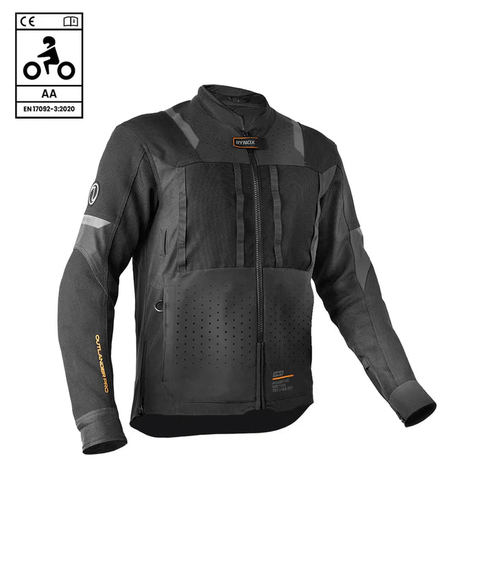 Rynox Riding Jacket Outlander Pro Black - CE Certified Class AA