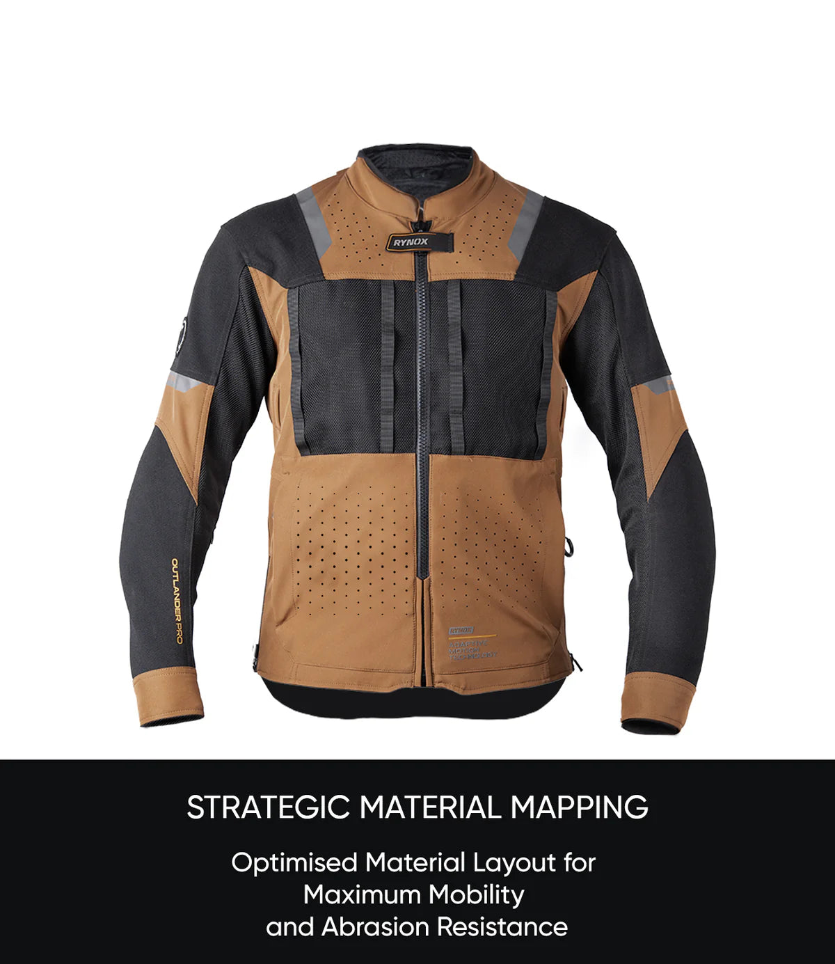 Rynox Riding Jacket Outlander Pro Brown - CE Certified Class AA