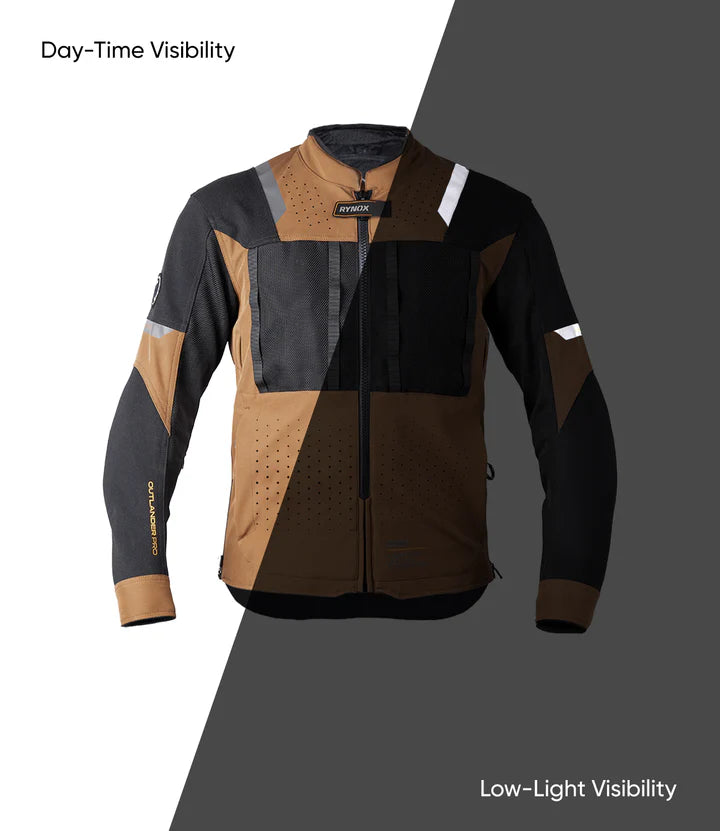 Rynox Riding Jacket Outlander Pro Brown - CE Certified Class AA