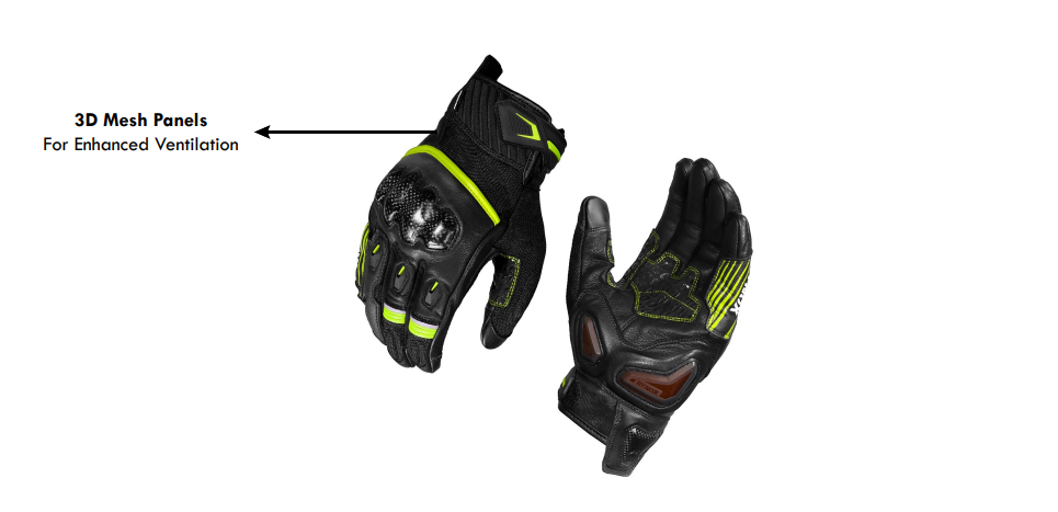 Rynox Tornado Pro 5 Riding Gloves | Leather, D3O Protection & Touchscreen Friendly