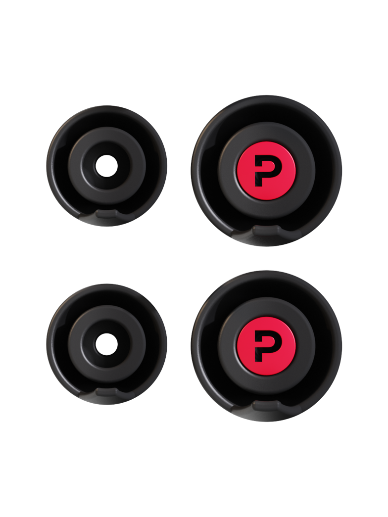 Pinlock Earplugs size guide showing Medium and Large sizes