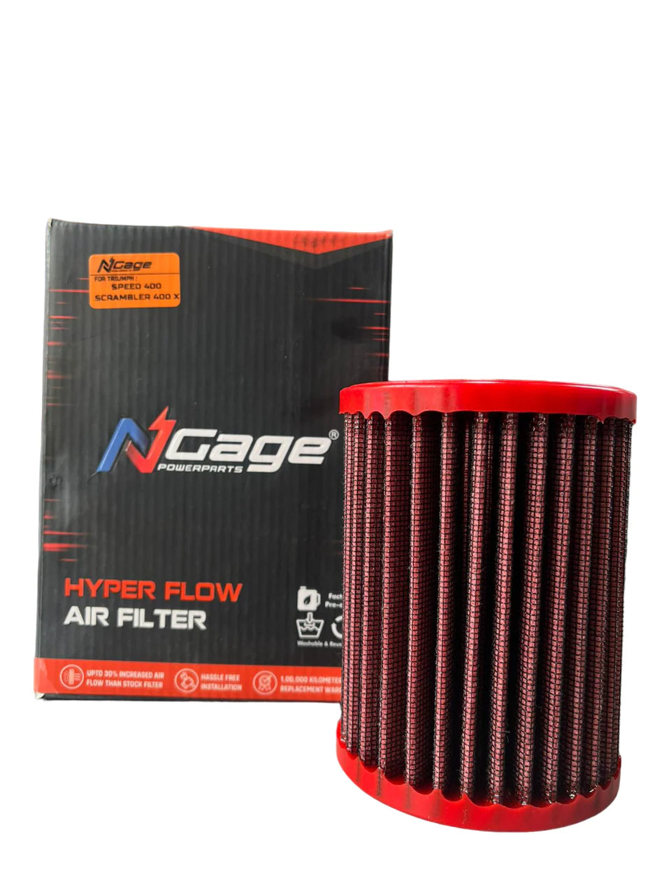 NGAGE Hyper Flow Air Filters Triumph Scrambler 400X