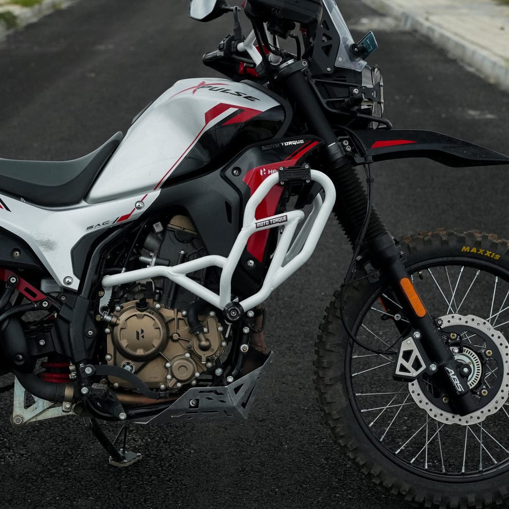 Moto Torque Max Pro Crash Guard For Hero Xpulse 210 - White