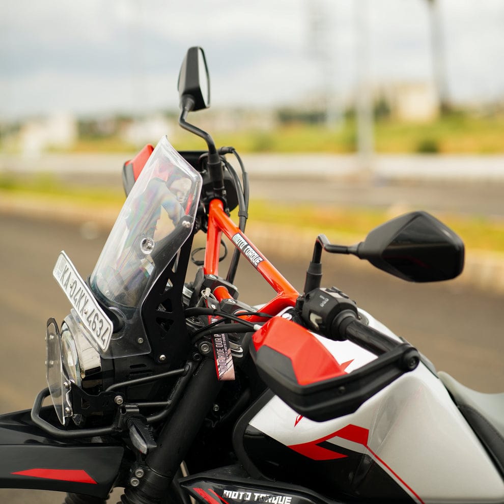 Moto Torque Handlebar For Hero Xpulse 210 Including Clutch Cable - Red
