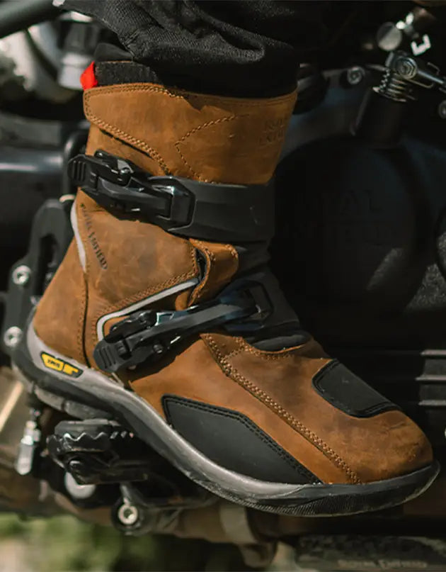Royal Enfield Wanderer Waterproof Riding Boots – Black / Brown