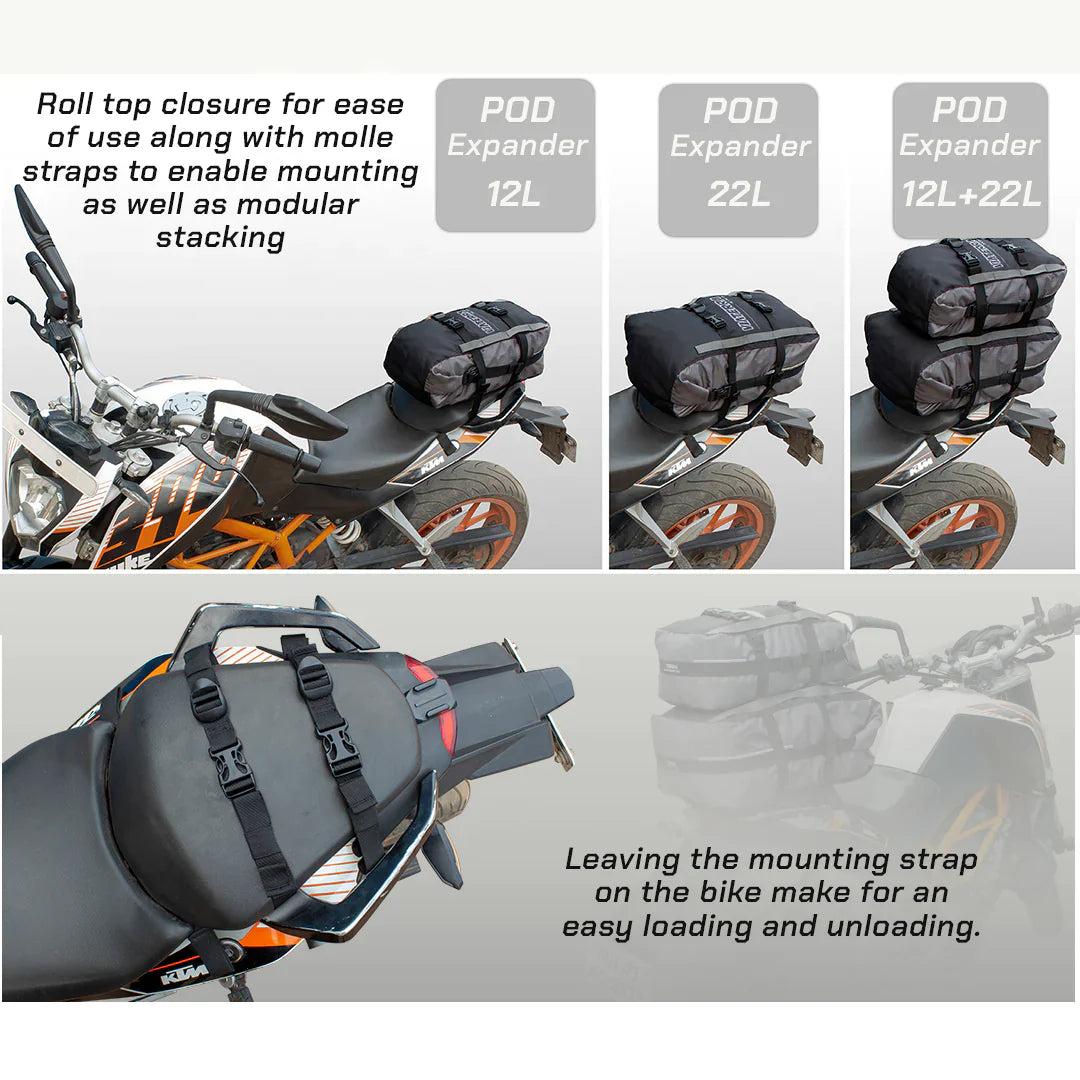 VIATERRA POD - 100% WATERPROOF MOTORCYCLE TAIL BAG